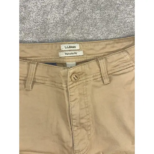 LL Bean Favorite Fit Chino Shorts Womens Size 12 Reg Brown