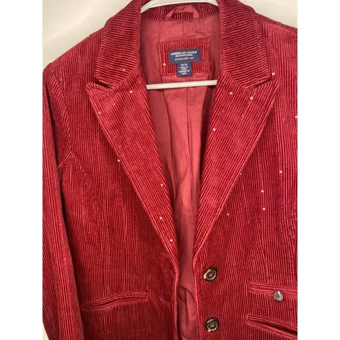 American Eagle  outfitters Y2K dazzling sequence corduroy blazer size med…