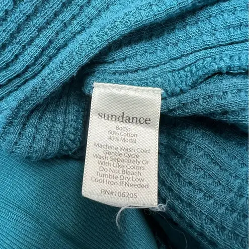 Sundance Waffle Knit Cowl Neck Long Sleeve Comfy Tunic Top
