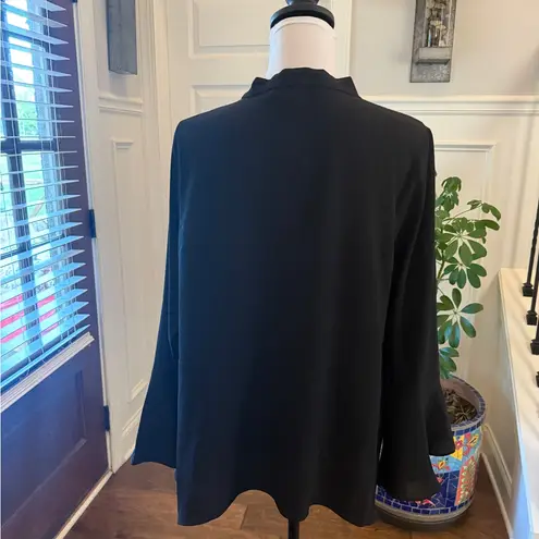 Harvé Benard Harve Benard NWOT High-Low Black Bow Tie Top with Zipper Detail