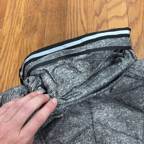 Blanc Noir Women's Down Puffer Jacket with Reflective Trim Grey Black size XS Gray