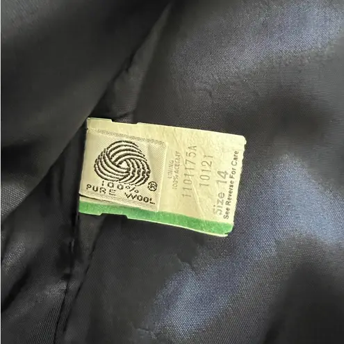 Vintage Koret Navy Blue Wool Blazer Jacket Short Dark Academia Preppy Blue Size 14