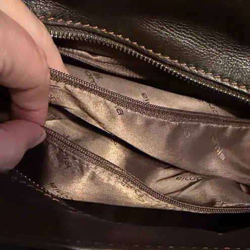 Unique Cromia Leather Bronze and Brown Shoulder Bag Gold