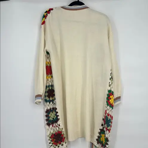 Grandma square Knit Colorful Crochet Open