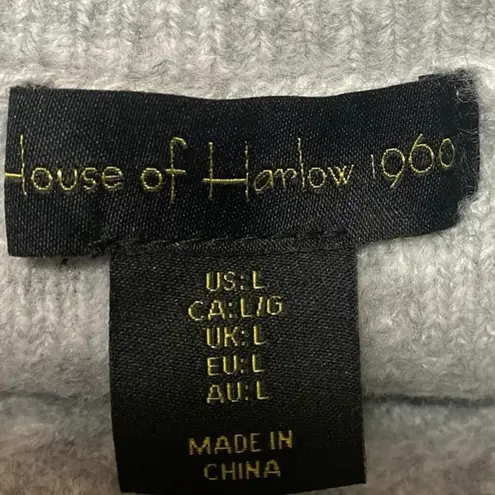 House of Harlow 1960 Gray Sleeveless Cable Knit Argyle Tank Sweater Mini Dress L Size L