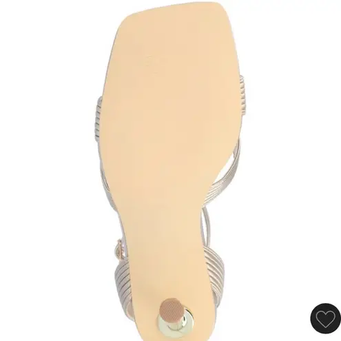 Journee Collection Women Gold Annett Mid heel open toe pump 8.5 like new target