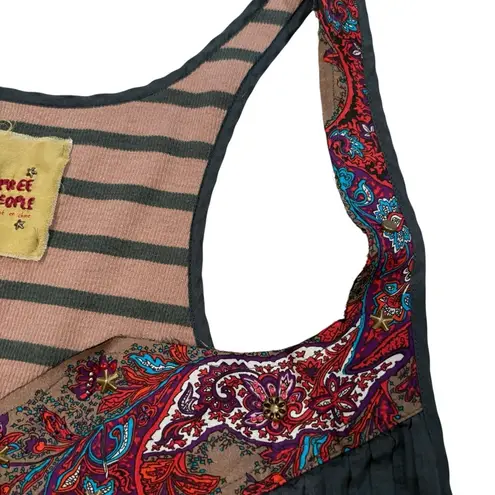 Free People Vtg 90’s/Y2K Low Cut Silk/Cotton Tank Top, Sz 12 Gray