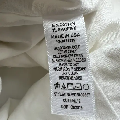 Nat & Liv Regina Dress White Size Medium Corset Long Sleeve Mini Dress