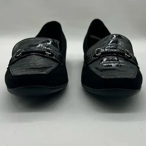 Karen Scott Shoes Womens 9M Black Croc Patent Leather Jazmin Loafers Flat NEW