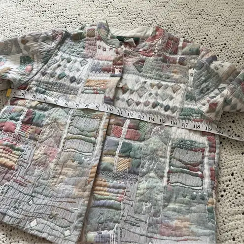 Orvis Vintage Quilted Embroidered Abstract Art to Wear Jacket Cottagecore