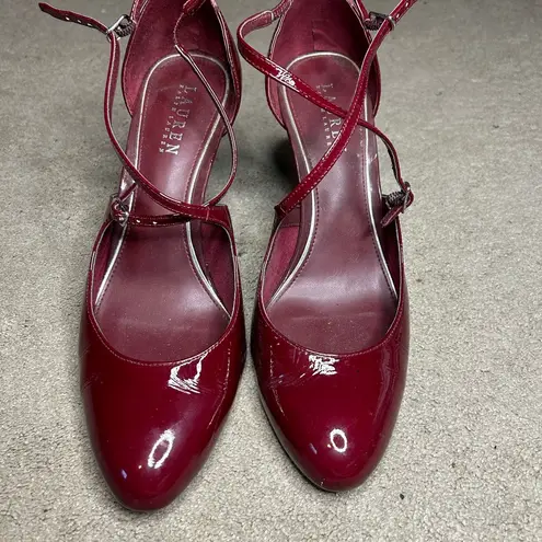 Ralph Lauren  heels 4inch, cranberry in color