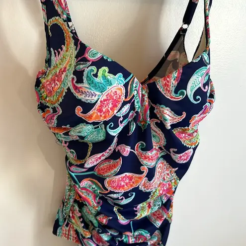 MiracleSuit  Amici V Neck Paisley Swimsuit