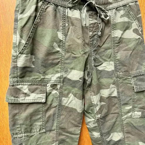 Abercrombie & Fitch  Cargo Camo Joggers Drawstring Elastic Pants Green Small S