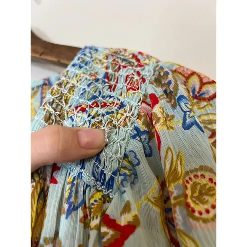 Elan Melrose Fit & Flare Mini Dress Womens Sz M 3/4 Sleeve Vacation Tropical