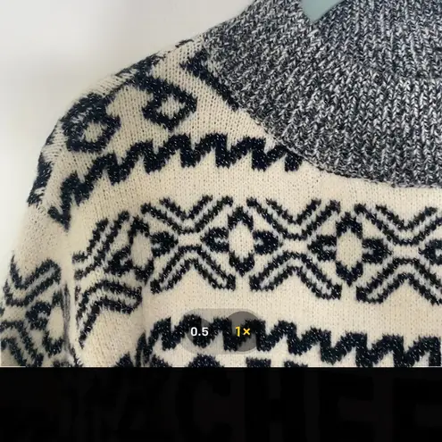 A New Day Fair Isle Mock Neck Cheers Chunky Knit Sparkle Sweater in XS Black - Image 6