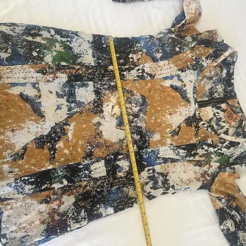 Tory Burch Multi Color 100% Silk Tunic Top Shirt Altered Smaller / Rips Project