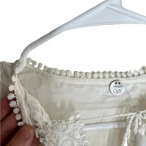 margaret o'leary Margaret O’Leary White Lace & Fringe Dress