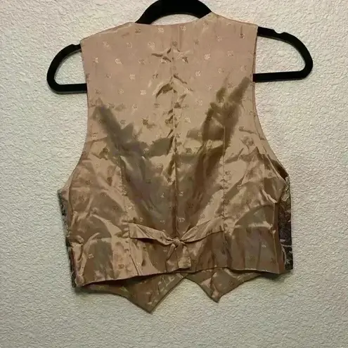 Vintage floral vest sz XS bohemian street wear flowers y2k 90s vest top work Red