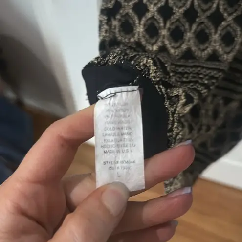 Body Central Black and gold Sleeveless Bodycon Mini Dress size large fits like m