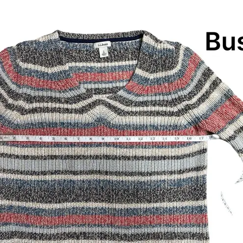 LL Bean Sweater Women's Size Small Pullover Tunic Striped V