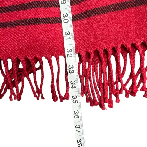 Nine Company Vintage Y2K Skirt 10 Red Fringe Hem Wool Blend Midi Boho Western