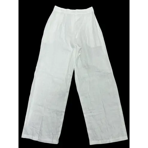 Faithfull the Brand Circa Linen Pants High Waisted Wide Leg Trousers White 4