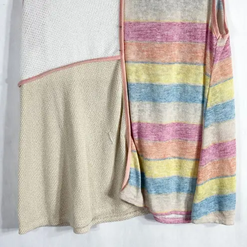 Sugarfox Large Tank Top Multi Print Color Block Knit Sleeveless Boutique 1156 Pink