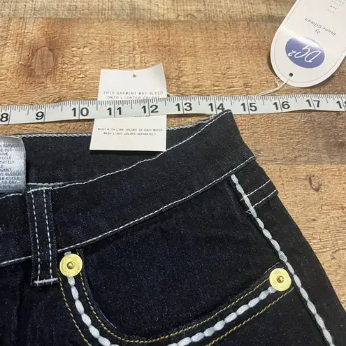Diane Gilman DG2 | NEW Dark Wash White Stitch Stretch Straight Leg Jeans Sz 10 P