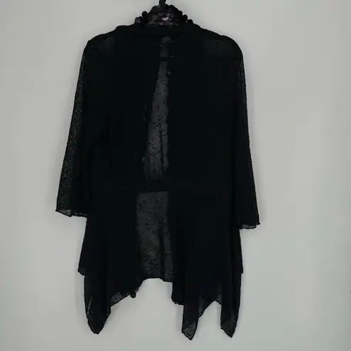 Alberto Makali Women's Black Sequin Asymmetrical Vintage 90s Cardigan Size XL