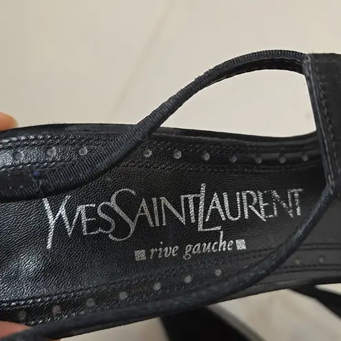Vintage Yves Saint Laurent Black Stiletto Heels Size 37.5