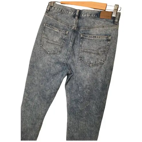 American Eagle  Mom Jeans High Rise Cuffed 90s Y2K Stonewashed Pleated 6