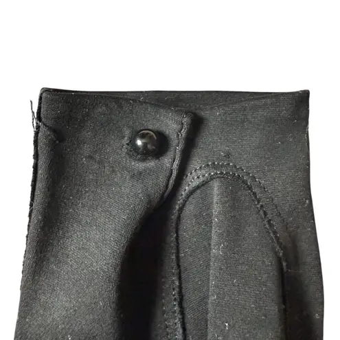 Elvette Royal by dawnelle black thin wrist length gloves button closure 7 1/2