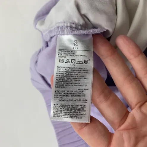 Old Navy  Dusky Lavender Linen Blend Belted Wide Leg Cropped Pant XL