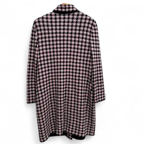St. John Collection by Marie Gray Pink Black Houndstooth Jacket Coat Size 12