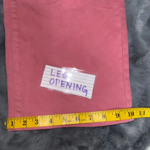 Judy Blue Dusty Pink High Waist Jeans Crochet Patch Wide Leg Women 13/31