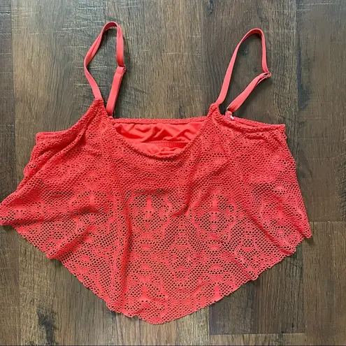 MOSSIMO orange lacey cropped tank top, size XL