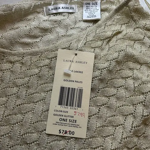 Laura Ashley Golden Pales Poncho Wrap Shrug One Size NWT