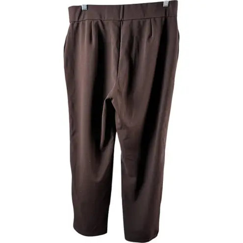 Dennis Basso Luxe Crepe Slim Straight Pull On Pants Chocolate Small Petite