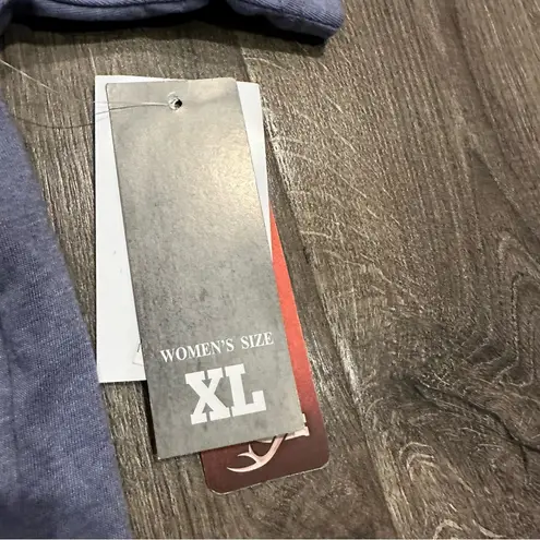 Huntworth New Women's T Shirt XL Distressed Flag Graphic Tee American Flag Blue