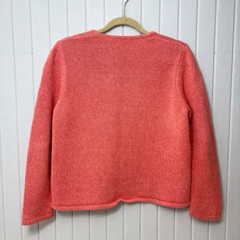 L.L. Bean Women's Cotton Coral Cardigan size MP Pink