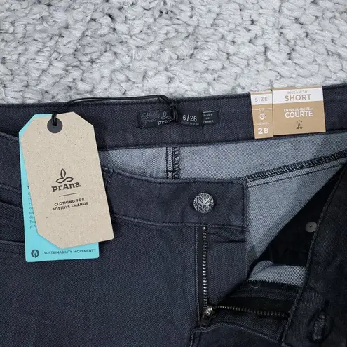prAna Short Jada Mid Rise Bootcut Gray Stretch Women's Size 6 28 Organic Cotton