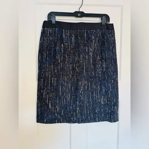 Boden USA Boden Wool Blend Tweed Pencil Skirt Black/Blue Size 10