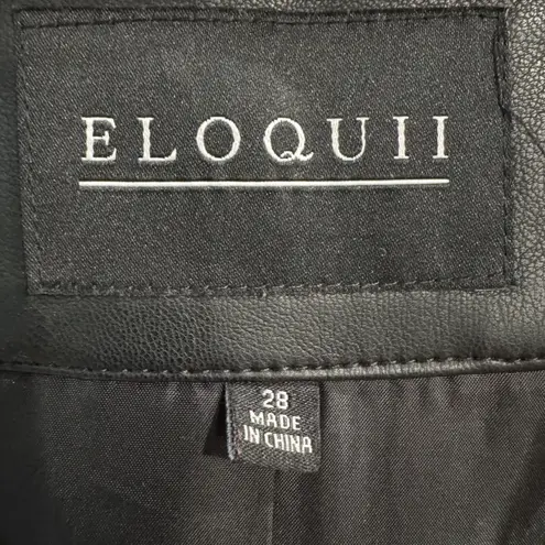 Eloquii Black Faux Leather Blazer Jacket Plus Size 28 Professional Career Fall