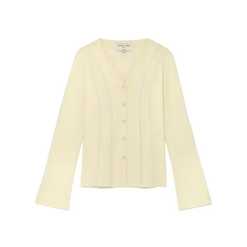 Matin Kim CUT LINE SLIM CARDIGAN IN LIME Size Medium NWT