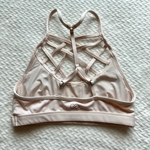 Calia By Carrie Underwood Sports Bra S Strappy Caged Front T Back Pastel Pink