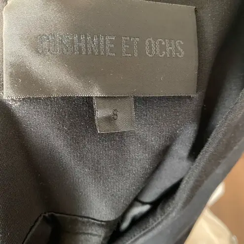 Cushnie Et Ochs Dress Sz 6 Black Fit And Flare Cap Sleeves VNeck Minimalist Chic