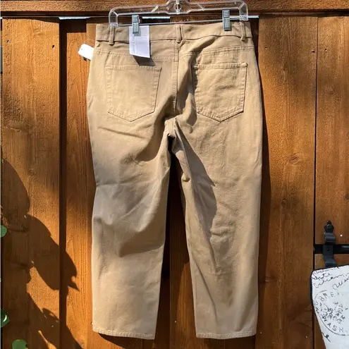 Coldwater Creek Women’s Cropped Flat Front Chino Khaki Pants Brown Size 8, NWT