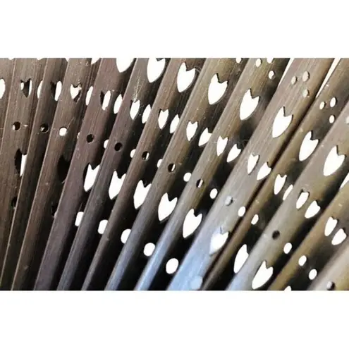 Vintage Folding Hand Fan Black Beautiful Hand Painted Flowers Delicate Fabric