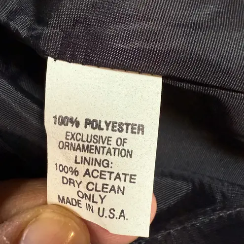 Black Satin Sheath Dress with Ruffled Organza Bolero Jacket Size S