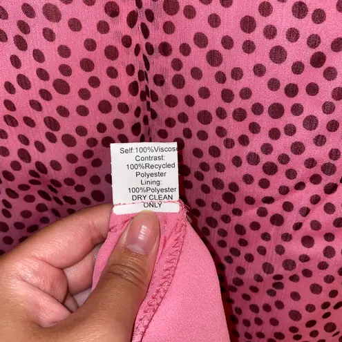 Bailey44 NWT $238 Bailey 44 Juniper Pink Ruffle Polka Surplice Neck Dot-Print Dress 4